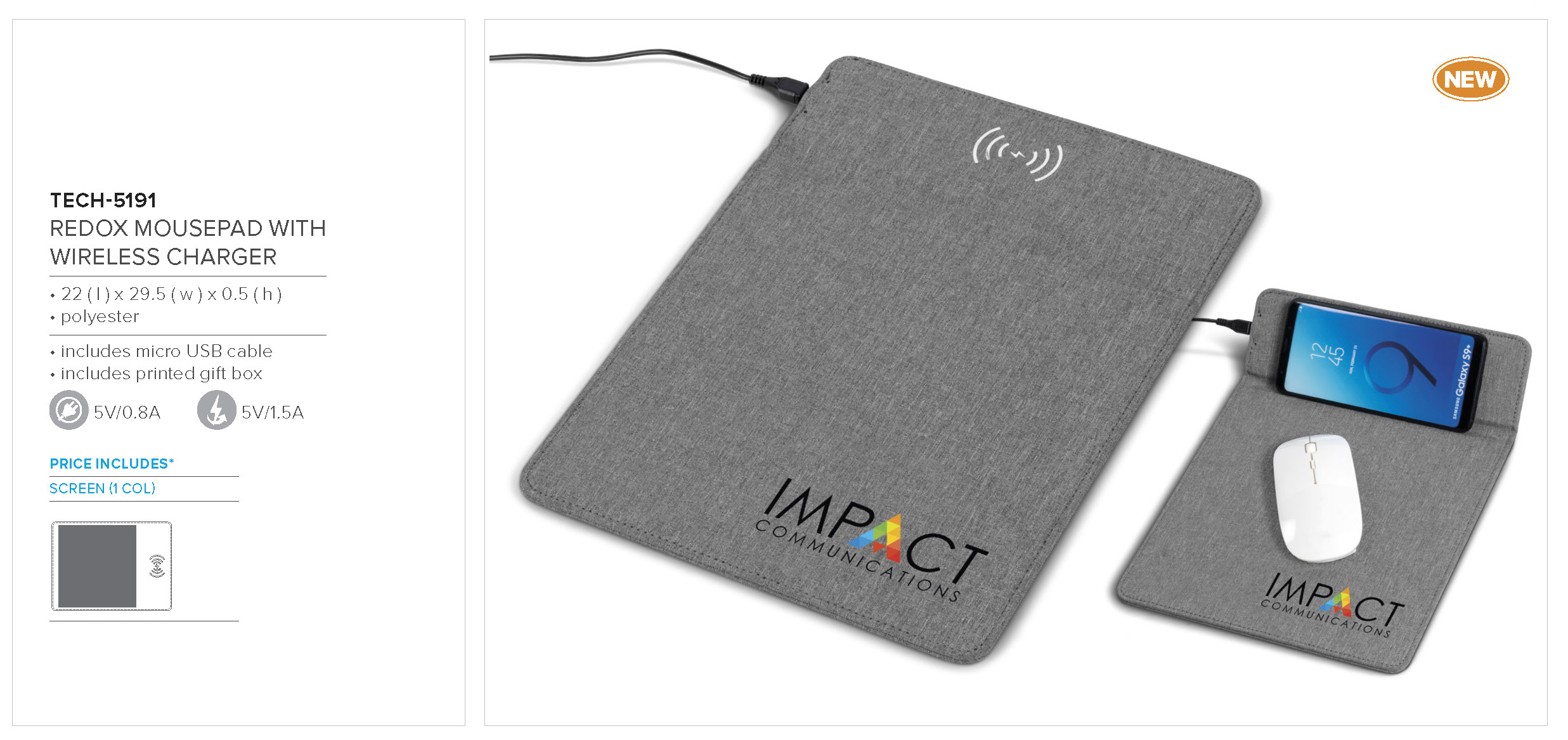 TECH-5191 - Redox Mouse Pad With Wireless Charger - Catalogue Image